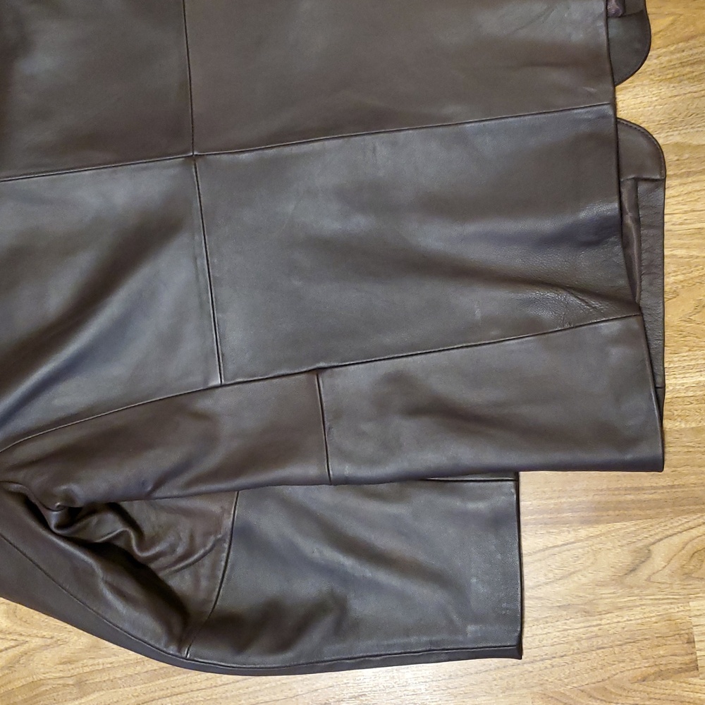 Stafford Dark Brown Genuine Leather Blazer Jacket NWOT Mens Size L - Picture 16 of 16